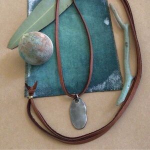 New leather cord silver Sundance Charm Necklace